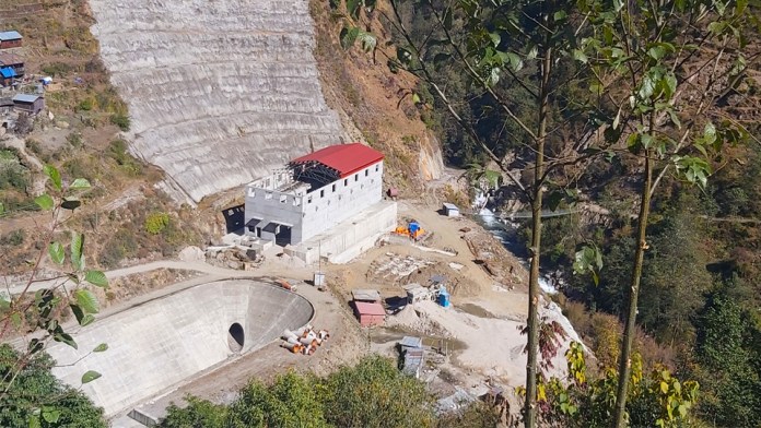 तल्लो साञ्जेन जलविद्युत् आयोजनाको संरचना निर्माण पूरा
