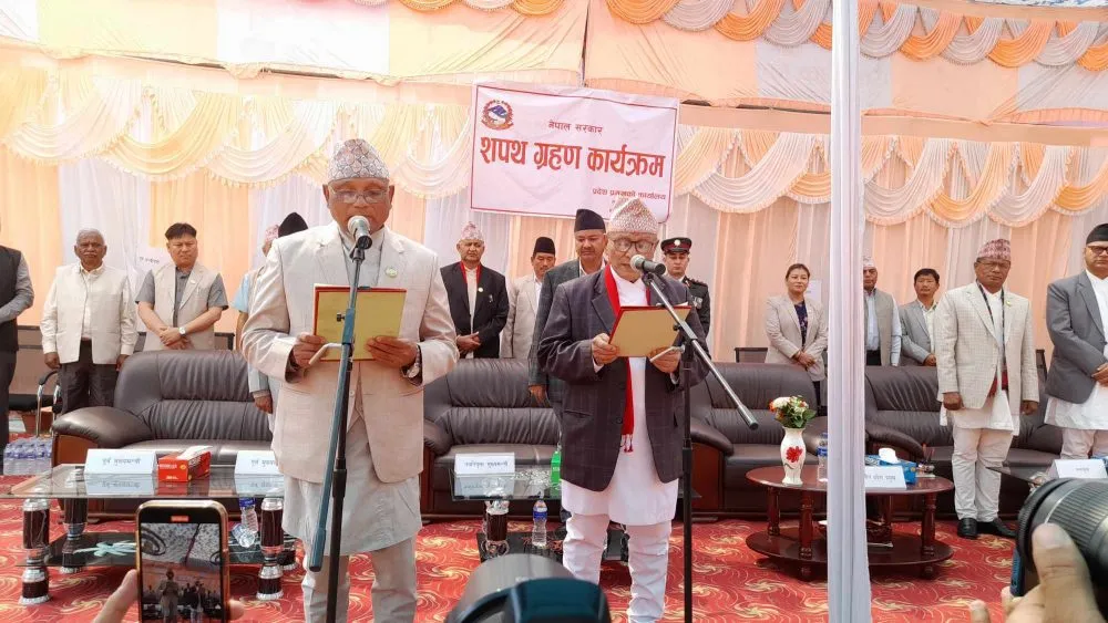 लुम्बिनीमा मुख्यमन्त्री महरासहित तीन विनाविभागीय मन्त्रीले लिए शपथ