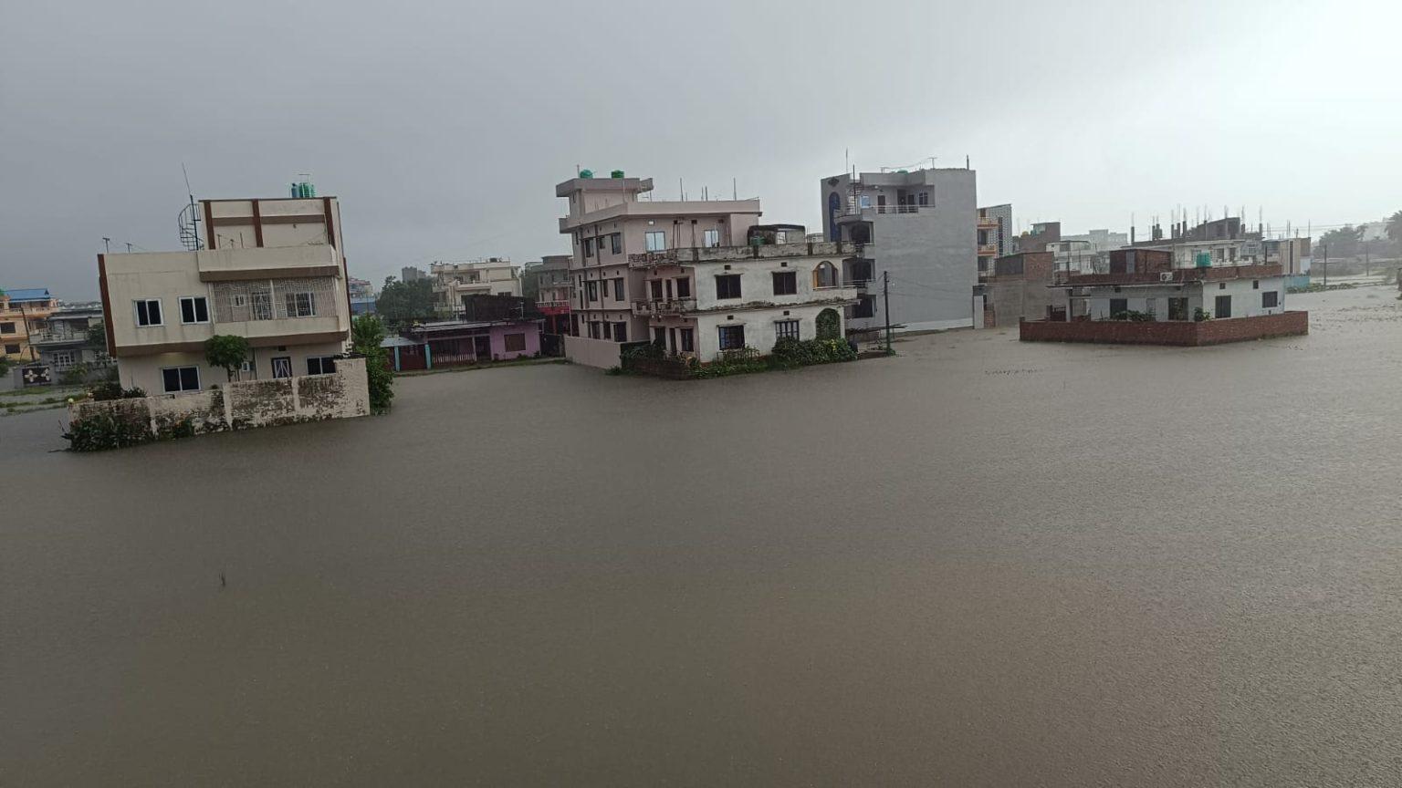 बर्षाको कारण विराटनगरमा ५ सय बढी घर डुबानमा