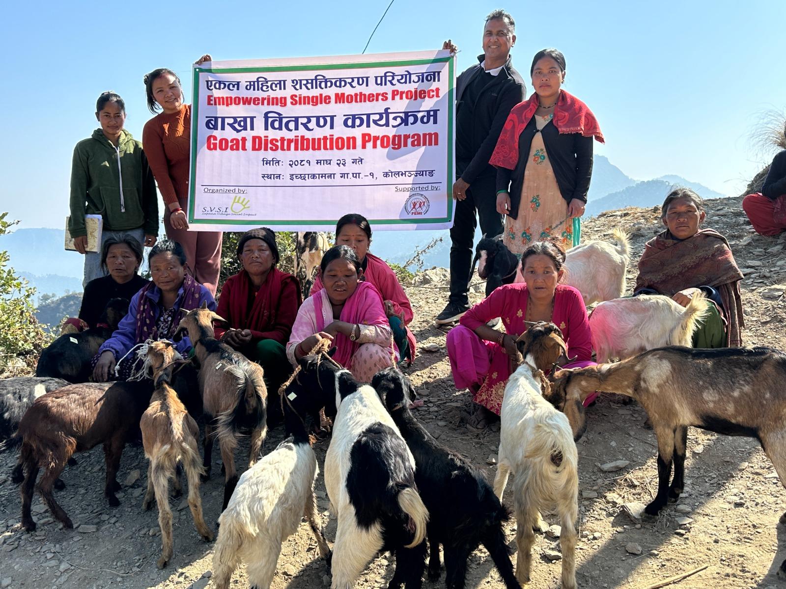 सपना भिलेज सोसियल इम्पयाकटद्वारा एकल महिलालाई थप बाख्रा उपहार