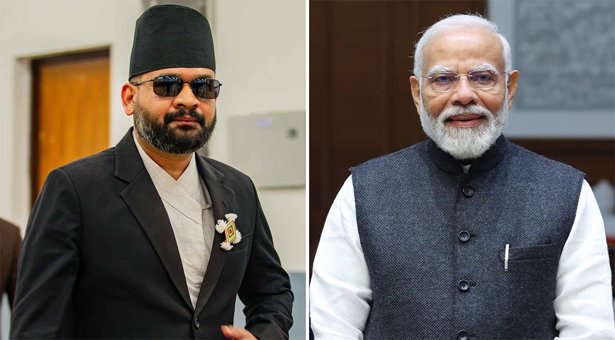 प्रधानमन्त्री शाहद्वारा भारतीय प्रधानमन्त्री मोदीलाई बधाई तथा शुभकामना